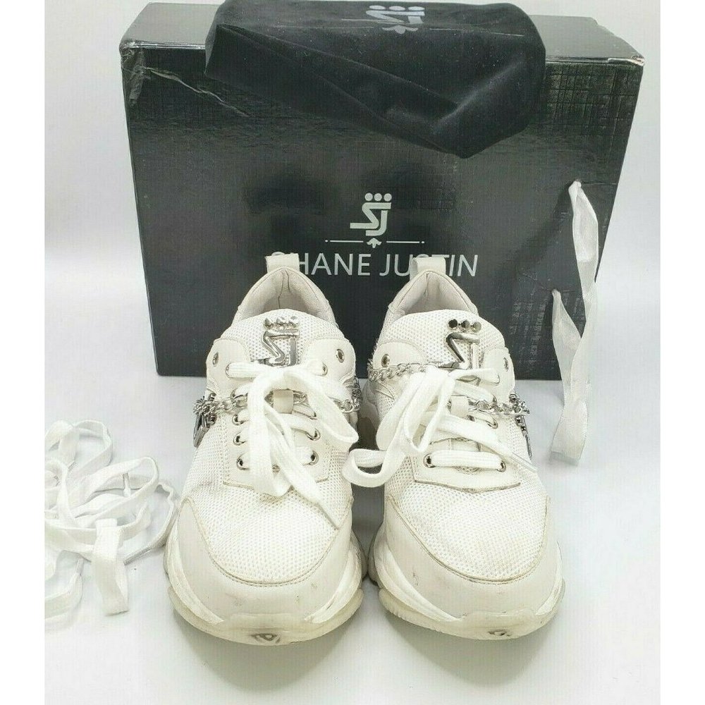 Shane Justin Sneaker Blanco Trainer Size 38/US 6-6.5 womens w Box - Picture 5 of 11